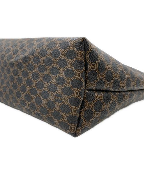 CELINE（セリーヌ）CELINE (セリーヌ) マカダム柄 舟形ハンドバッグ ブラウンの古着・服飾アイテム
