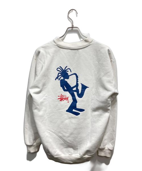 stussy（ステューシー）stussy (ステューシー) シャドー・ジャズマンスウェット ホワイト サイズ:Mの古着・服飾アイテム
