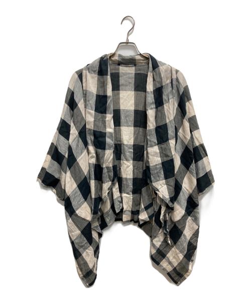 ISSEY MIYAKE（イッセイミヤケ）ISSEY MIYAKE (イッセイミヤケ) 変形チェックカーディガン ベージュ サイズ:9の古着・服飾アイテム
