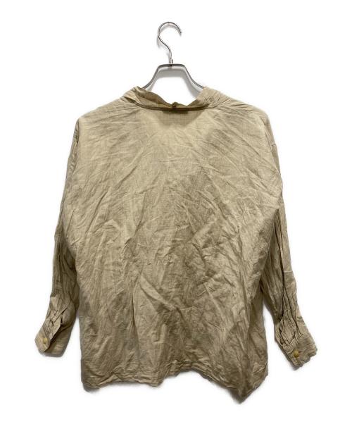 ISSEY MIYAKE PwRMANwNTw（イッセイミヤケ ペルマネンテ）ISSEY MIYAKE PwRMANwNTw (イッセイミヤケ ペルマネンテ) 変形デザインリネンブレンドブラウス ベージュ サイズ:Mの古着・服飾アイテム