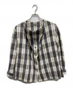 ISSEY MIYAKEイッセイミヤケ）の古着「筆タグ 変形デザイン総柄シャツ」｜ベージュ