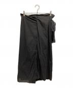 ISSEY MIYAKEイッセイミヤケ）の古着「変形デザインベルテッドスカート」｜ブラック