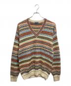 KENZOケンゾー）の古着「【OLD】総柄Vネックニット」｜マルチカラー