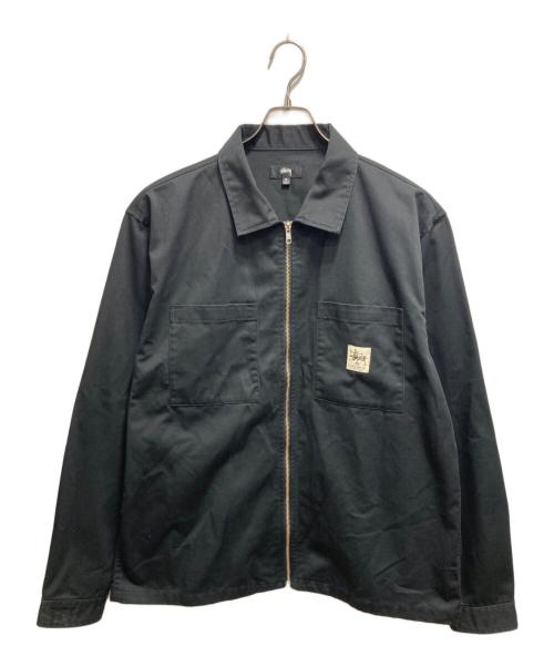 stussy（ステューシー）stussy (ステューシー) ZIP UP WORK JACKET ブラック サイズ:XLの古着・服飾アイテム