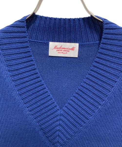 Mademoiselle NON NON（マドモアゼルノンノン）Mademoiselle NON NON (マドモアゼルノンノン) アーガイルVネックニット ネイビー サイズ:40の古着・服飾アイテム