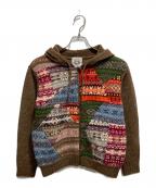 Mademoiselle NON NONマドモアゼルノンノン）の古着「ジップパーカーニット」｜ブラウン