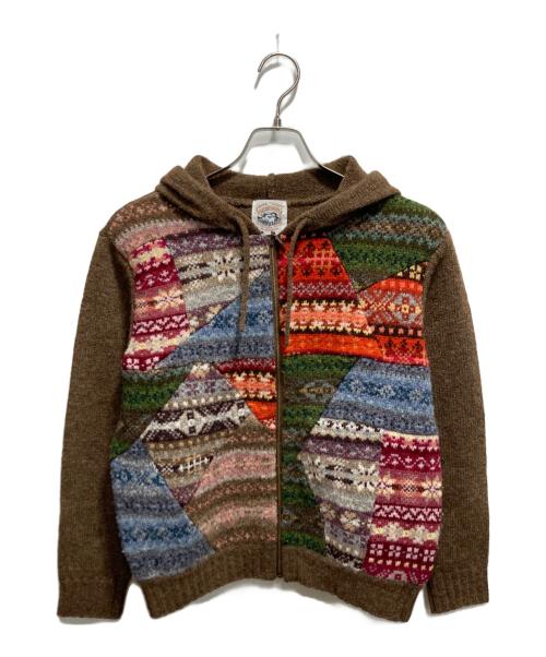 Mademoiselle NON NON（マドモアゼルノンノン）Mademoiselle NON NON (マドモアゼルノンノン) ジップパーカーニット ブラウン サイズ:無し 未使用品の古着・服飾アイテム