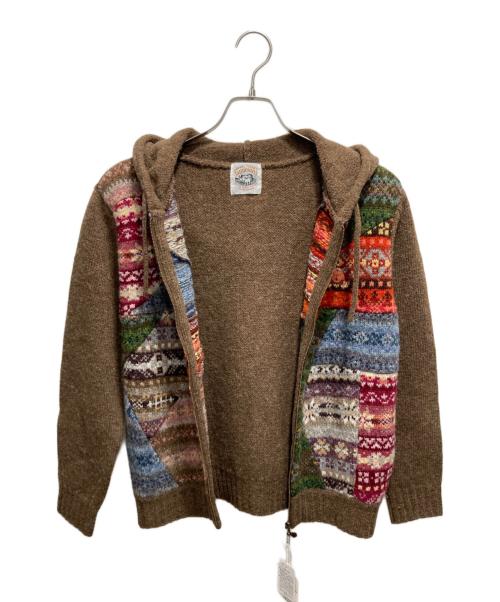 Mademoiselle NON NON（マドモアゼルノンノン）Mademoiselle NON NON (マドモアゼルノンノン) ジップパーカーニット ブラウン サイズ:無し 未使用品の古着・服飾アイテム