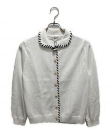 49AV junko shimada（フォーティーナインアベニュージュンコシマダ）の古着「丸襟ステッチニットカーディガン」｜ホワイト