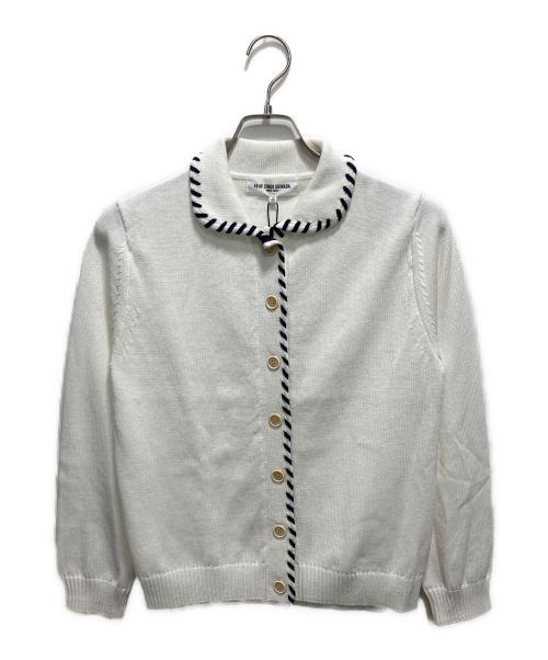 49AV junko shimada（フォーティーナインアベニュージュンコシマダ）49AV junko shimada (フォーティーナインアベニュージュンコシマダ) 丸襟ステッチニットカーディガン ホワイト サイズ:40 未使用品の古着・服飾アイテム