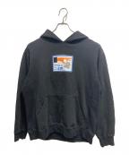THE BLACK EYE PATCHブラックアイパッチ）の古着「LABEL CAUTION HOODIE」｜ブラック