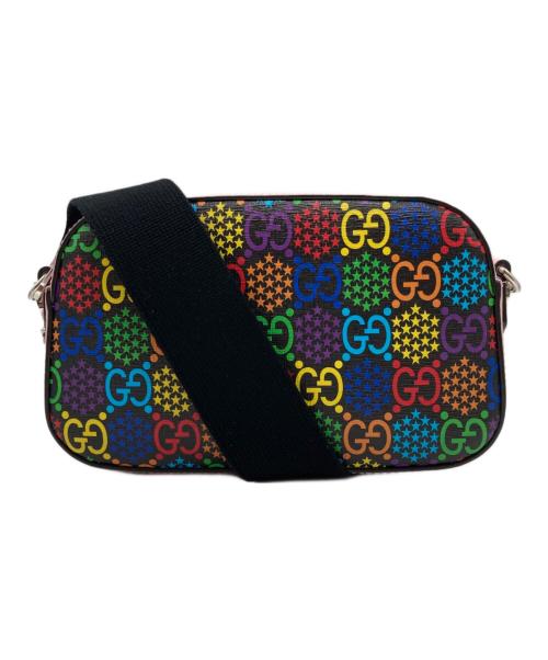 GUCCI（グッチ）GUCCI (グッチ) GGサイケデリックショルダーバッグ ピンク×ブラックの古着・服飾アイテム