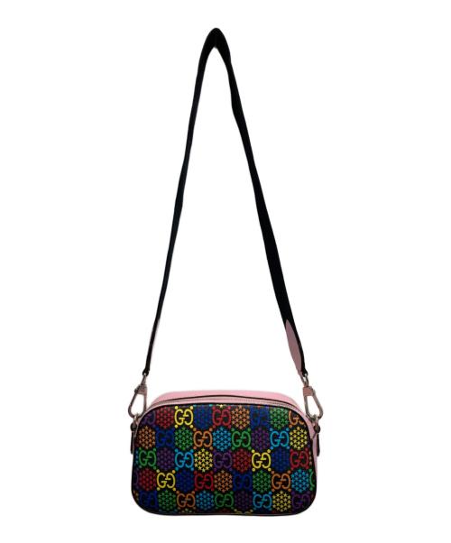 GUCCI（グッチ）GUCCI (グッチ) GGサイケデリックショルダーバッグ ピンク×ブラックの古着・服飾アイテム