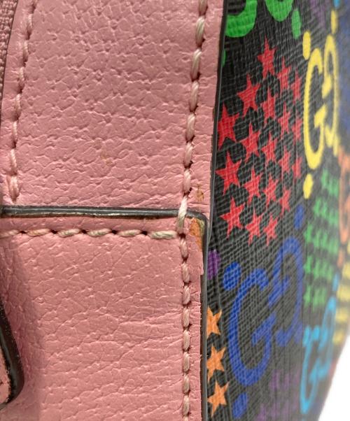 GUCCI（グッチ）GUCCI (グッチ) GGサイケデリックショルダーバッグ ピンク×ブラックの古着・服飾アイテム