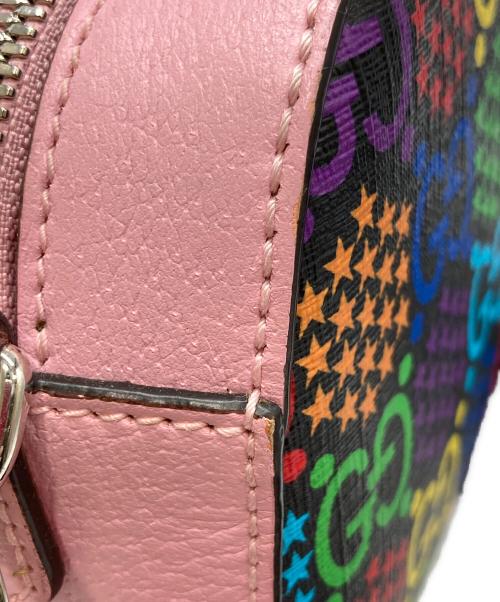 GUCCI（グッチ）GUCCI (グッチ) GGサイケデリックショルダーバッグ ピンク×ブラックの古着・服飾アイテム