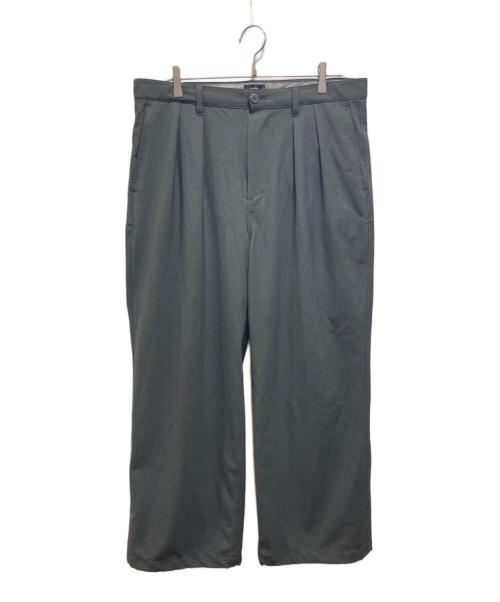 BEAMS（ビームス）BEAMS (ビームス) ワイドストレート 2プリーツ スラックス グレー サイズ:XLの古着・服飾アイテム