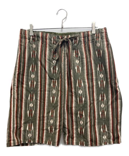 NIGEL CABOURN（ナイジェルケーボン）NIGEL CABOURN (ナイジェルケーボン) ネイティブ総柄ハーフパンツ カーキ サイズ:36の古着・服飾アイテム