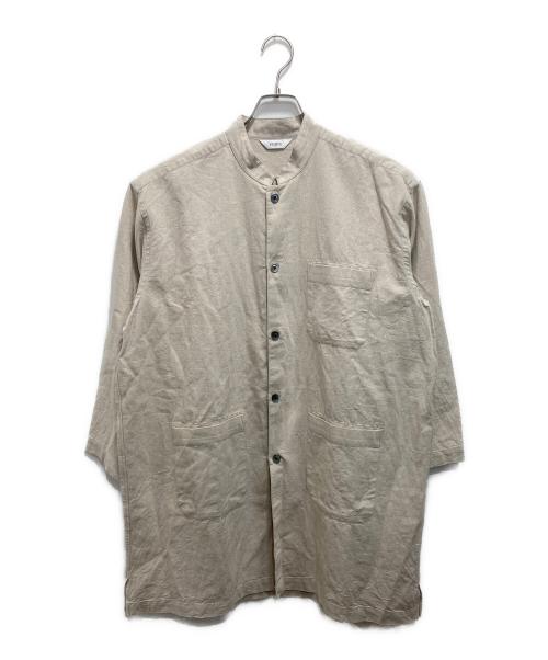 FUJITO（フジト）FUJITO (フジト) スタンドカラー シャツコート ベージュの古着・服飾アイテム