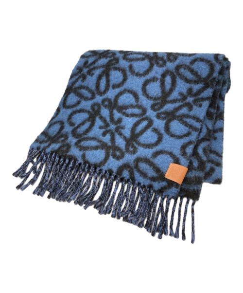 LOEWE（ロエベ）LOEWE (ロエベ) Loewe Anagram スカーフ ネイビーの古着・服飾アイテム