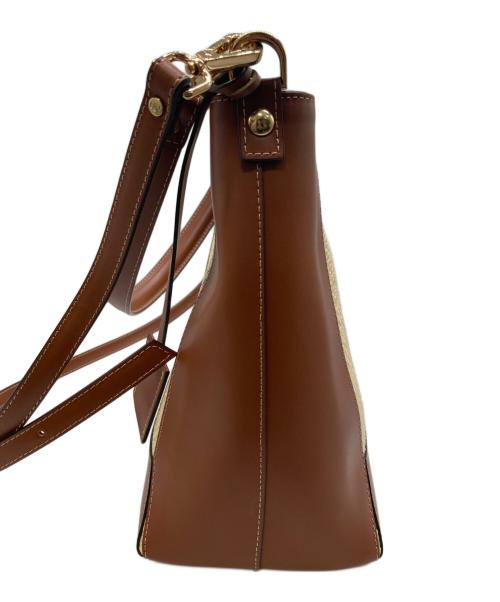 Gianni Notaro（ジャンニ ノターロ）Gianni Notaro (ジャンニ ノターロ) Carol J. ラフィアコンビ 2way バッグ ベージュの古着・服飾アイテム