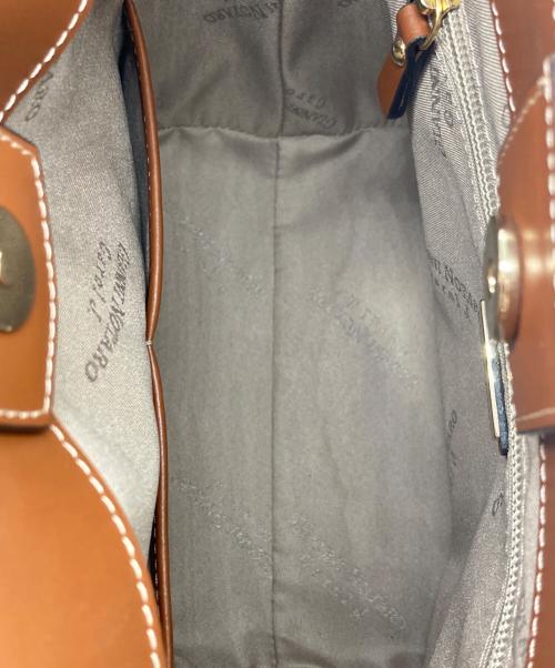 Gianni Notaro（ジャンニ ノターロ）Gianni Notaro (ジャンニ ノターロ) Carol J. ラフィアコンビ 2way バッグ ベージュの古着・服飾アイテム