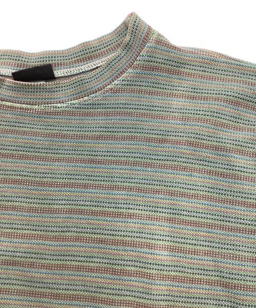 GRAMICCI（グラミチ）GRAMICCI (グラミチ) 90's オールド鹿の子ボーダーＴシャツ グリーン サイズ:Mの古着・服飾アイテム