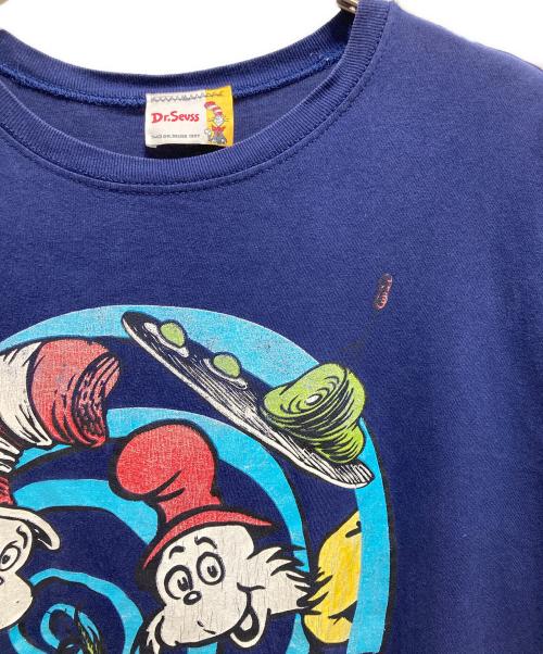 DR SEUSS（ドクタースース）DR SEUSS (ドクタースース) ドクタースース＆グリンチサイケデリックＴシャツ ネイビー サイズ:XLの古着・服飾アイテム