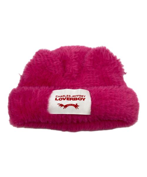 CHARLES JEFFREY LOVERBOY（チャールズ ジェフリー ラバーボーイ）CHARLES JEFFREY LOVERBOY (チャールズ ジェフリー ラバーボーイ) FLUFFY CHUNKY EARS BEANIE ショッキングピンクの古着・服飾アイテム