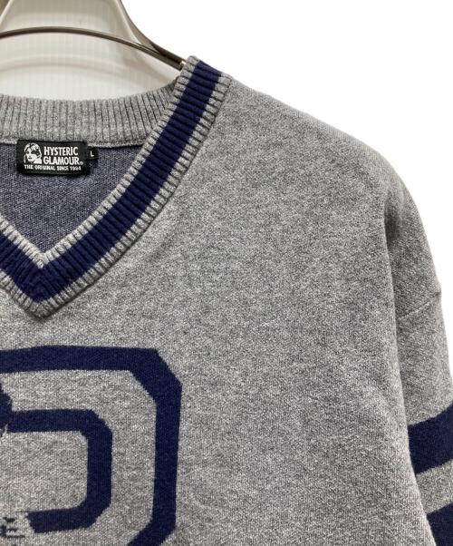 Hysteric Glamour（ヒステリックグラマー）Hysteric Glamour (ヒステリックグラマー) Rジャガードプルオーバー グレー サイズ:Lの古着・服飾アイテム