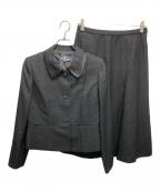 Aquascutumアクアスキュータム）の古着「ボタンデザインテーラードジャケットセットアップ」｜ブラック