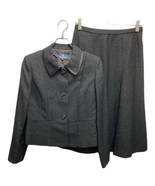 Aquascutum（アクアスキュータム）Aquascutum (アクアスキュータム) ボタンデザインテーラードジャケットセットアップ ブラック サイズ:11の古着・服飾アイテム