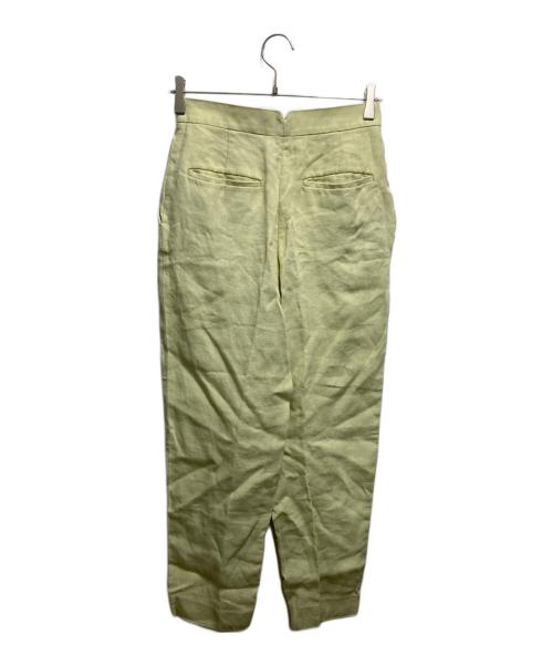 ebure（エブール）ebure (エブール) リネンセンタープレスパンツ ライム サイズ:36の古着・服飾アイテム