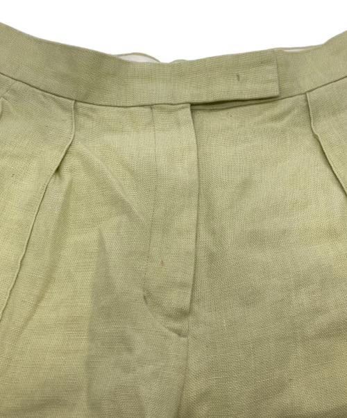 ebure（エブール）ebure (エブール) リネンセンタープレスパンツ ライム サイズ:36の古着・服飾アイテム