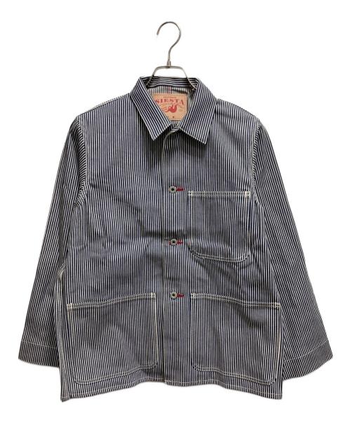 SIESTA JEANS（シエスタージーンズ）SIESTA JEANS (シエスタージーンズ) ヒッコリージャケット ホワイト×ブルー サイズ:Mの古着・服飾アイテム