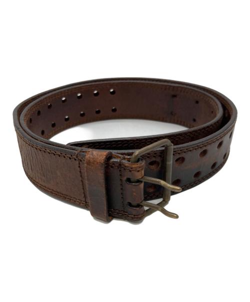DIOR HOMME（ディオール オム）DIOR HOMME (ディオール オム) ダブルピンレザーベルト ブラウンの古着・服飾アイテム
