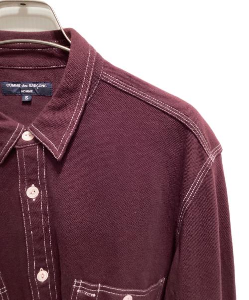 COMME des GARCONS HOMME（コムデギャルソン オム）COMME des GARCONS HOMME (コムデギャルソン オム) AD2008 製品染めシャツ ボルドー サイズ:Sの古着・服飾アイテム