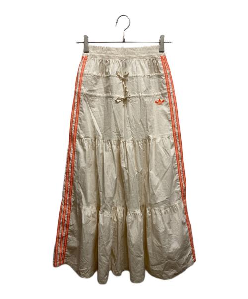 adidas（アディダス）adidas (アディダス) サマーグロー スカート オレンジ×アイボリー サイズ:Sの古着・服飾アイテム