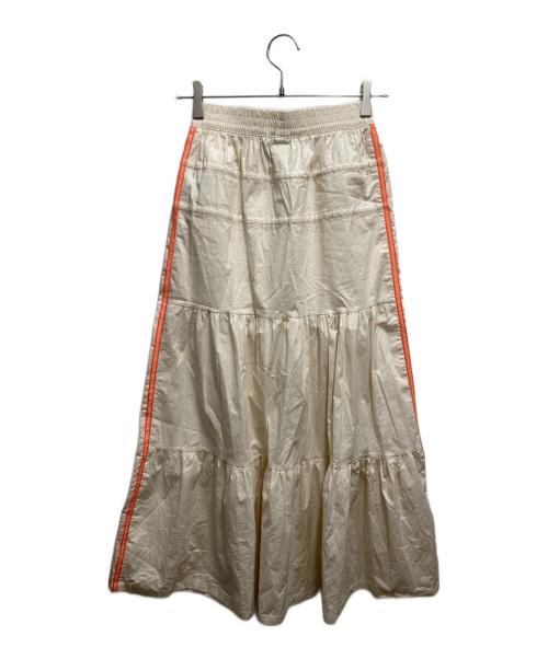 adidas（アディダス）adidas (アディダス) サマーグロー スカート オレンジ×アイボリー サイズ:Sの古着・服飾アイテム