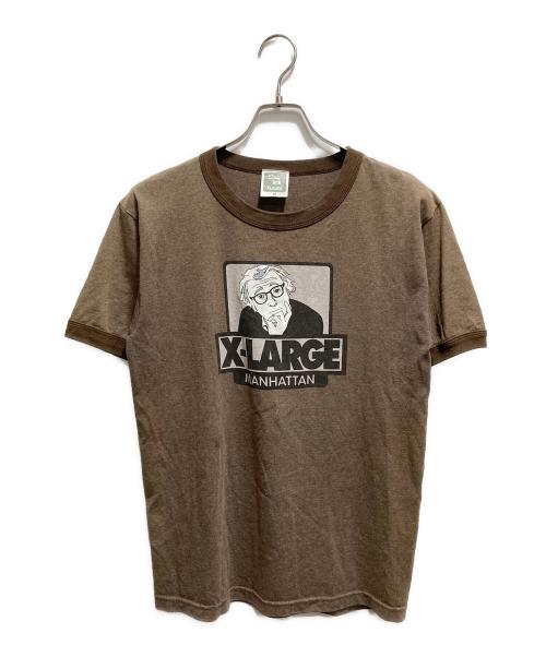 X-LARGE（エクストララージ）X-LARGE (エクストララージ) 90ｓ USA製　WoodyAllenプリントTシャツ ブラウン サイズ:Mの古着・服飾アイテム