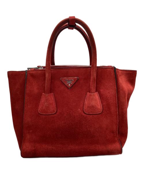 PRADA（プラダ）PRADA (プラダ) SCAMOSCIATOハンドバッグ レッドの古着・服飾アイテム