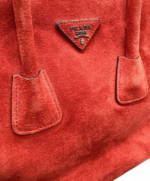 PRADA（プラダ）PRADA (プラダ) SCAMOSCIATOハンドバッグ レッドの古着・服飾アイテム