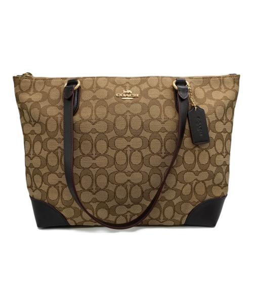 COACH（コーチ）COACH (コーチ) シグネチャートートバッグ ベージュの古着・服飾アイテム