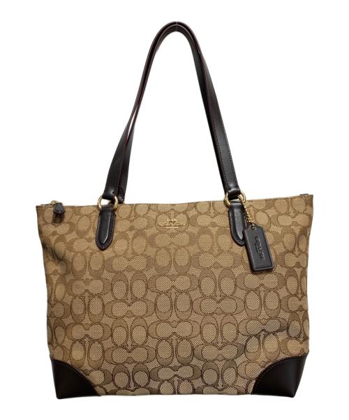 COACH（コーチ）COACH (コーチ) シグネチャートートバッグ ベージュの古着・服飾アイテム