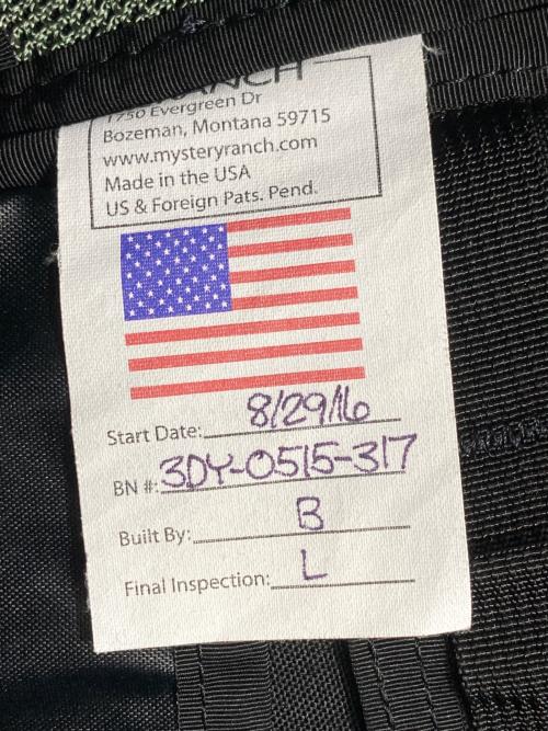 MYSTERY RANCH（ミステリーランチ）MYSTERY RANCH (ミステリーランチ) USA製3DAY ASSAULT  BLACK ブラックの古着・服飾アイテム