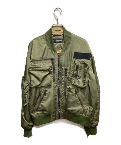 DOLCE & GABBANA（ドルチェ＆ガッバーナ）DOLCE & GABBANA (ドルチェ＆ガッバーナ) マルチジップMA-1ジャケット カーキ サイズ:46の古着・服飾アイテム
