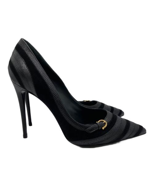 Salvatore Ferragamo（サルヴァトーレ フェラガモ）Salvatore Ferragamo (サルヴァトーレ フェラガモ) ガンチーニハイヒールパンプス ブラック サイズ:7 1/2の古着・服飾アイテム