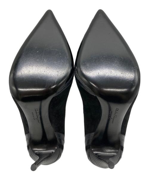 Salvatore Ferragamo（サルヴァトーレ フェラガモ）Salvatore Ferragamo (サルヴァトーレ フェラガモ) ガンチーニハイヒールパンプス ブラック サイズ:7 1/2の古着・服飾アイテム