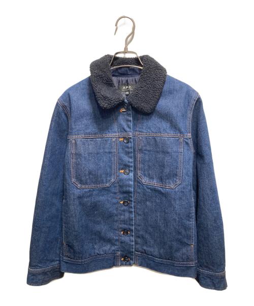A.P.C.（アーペーセー）A.P.C. (アーペーセー) 襟ボアデニムジャケット インディゴ サイズ:38の古着・服飾アイテム