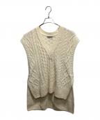 WRAPINKNOTラッピンノット）の古着「Vintage processing cable knit vest」｜アイボリー