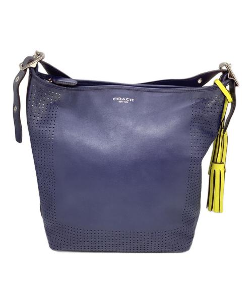 COACH（コーチ）COACH (コーチ) パンチングタッセルショルダーバッグ ネイビーの古着・服飾アイテム